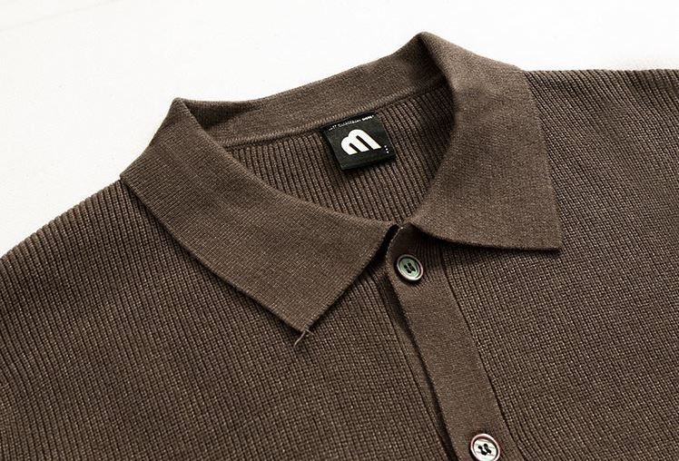 Maxct 5516 KNITTED FULL BUTTON-UP COLLAR SWEATER