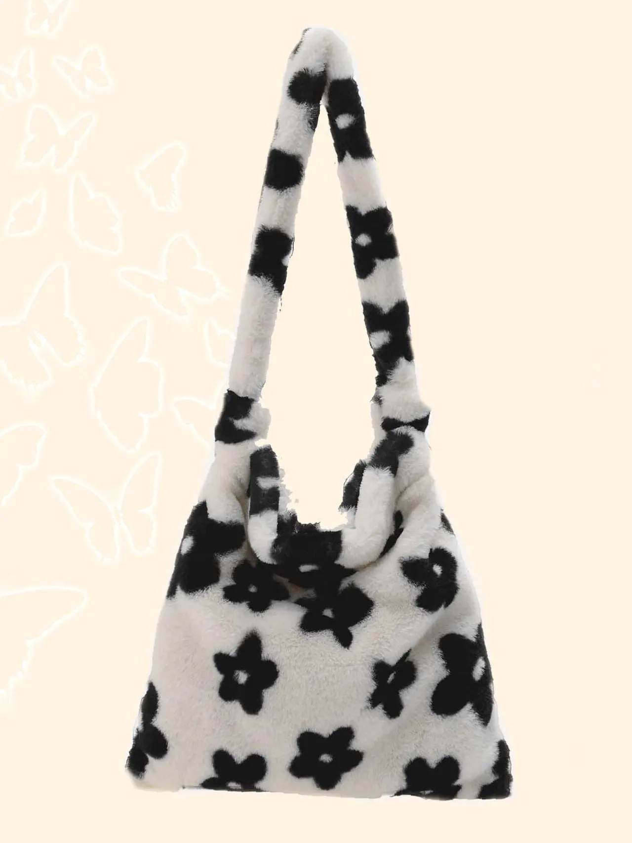Bag For Love - Floral Pattern Fluffy Maxct Bag  - Women Maxct Bags