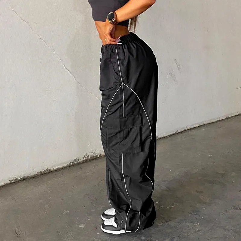 Maxct Piping Detail Size Friendly Parachute Cargo Pants