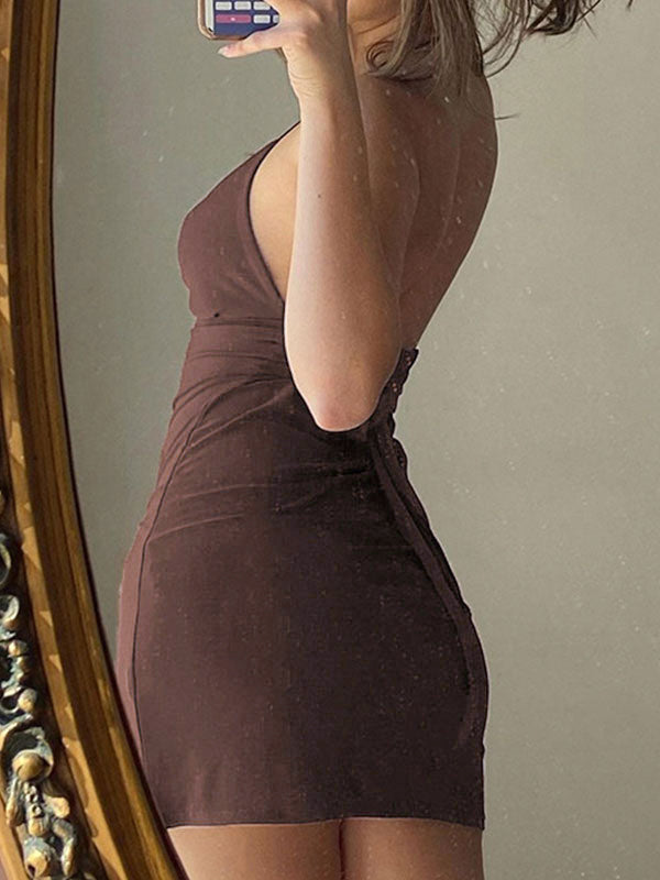 V Neck Slip Party Mini Dress Maxct
