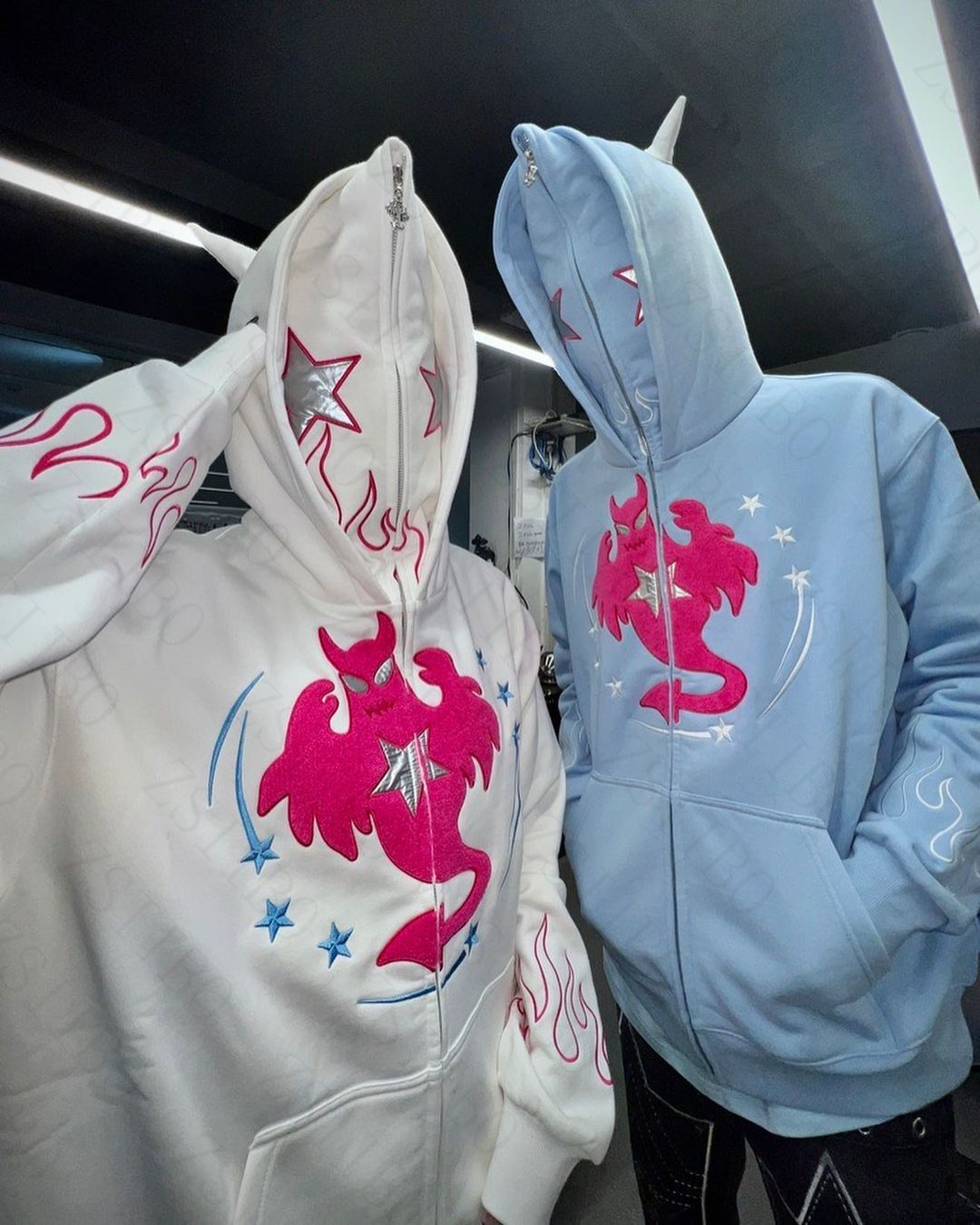 y2k Woman hoodies halloween Pullover Sweatshirts Anime Full zip-up Streewear Oversized hoodie kpop goth long sleeves tops traf
