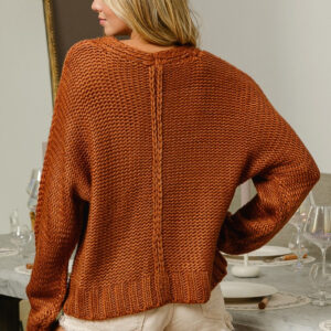 Maxct &BiBi V-Neck Cable Knit Sweater
