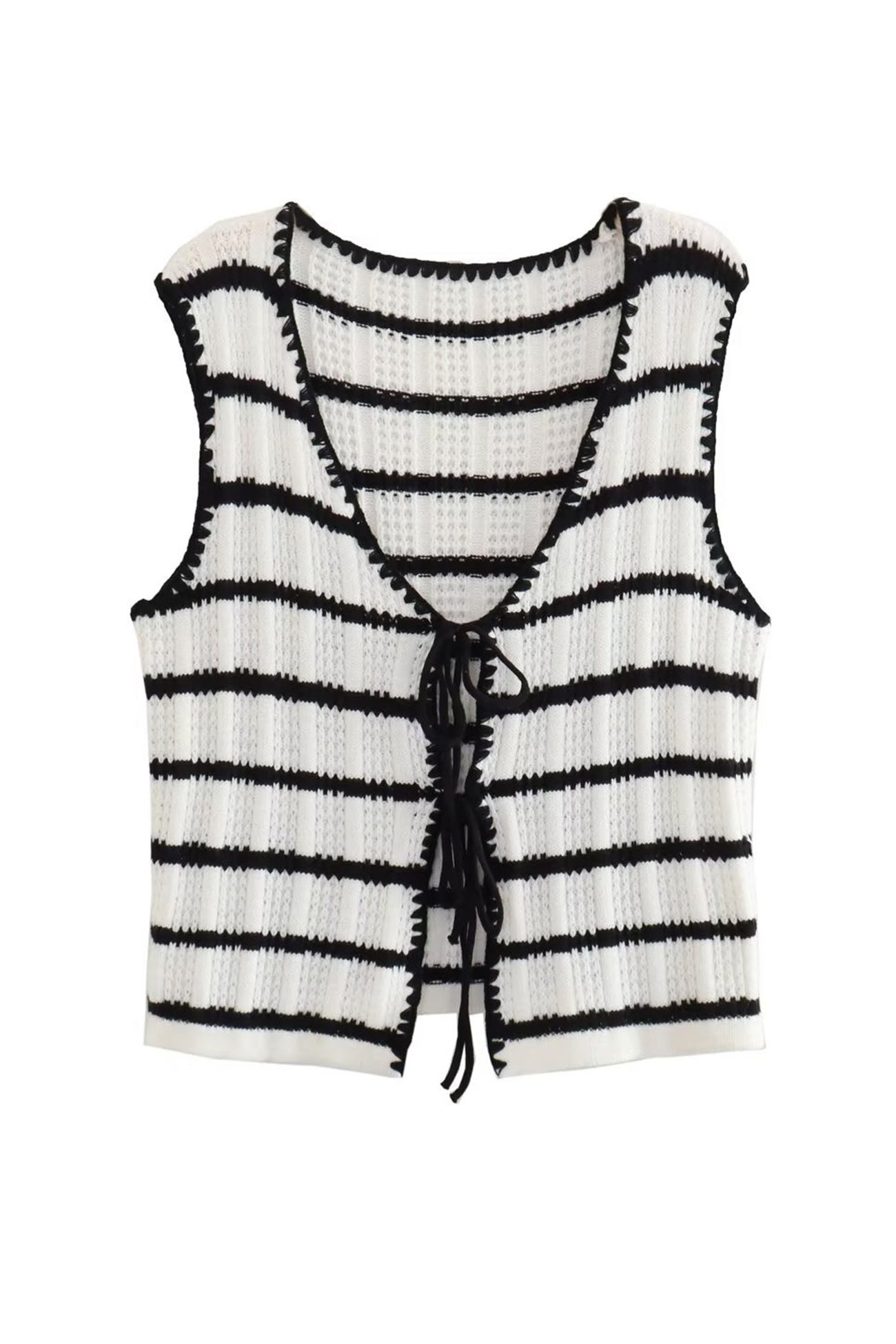 Maxct Striped Knit Tie-up Tank Top Pants Suits