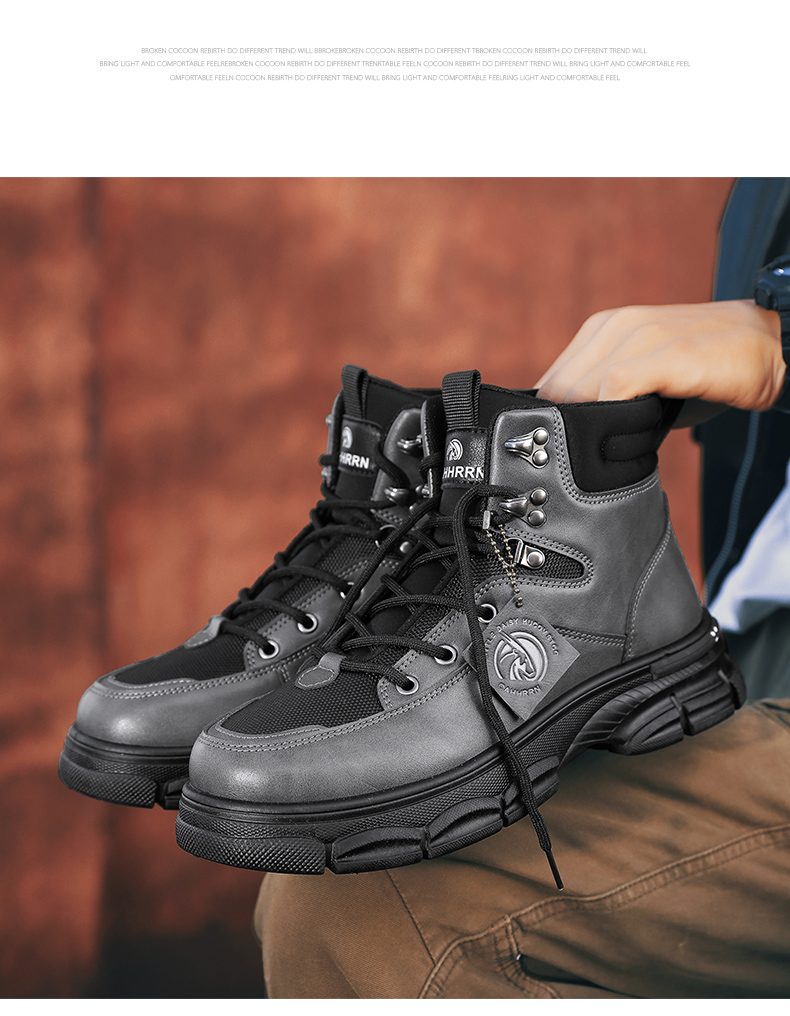 Platform Leather Men's Martin Boots - true deals club