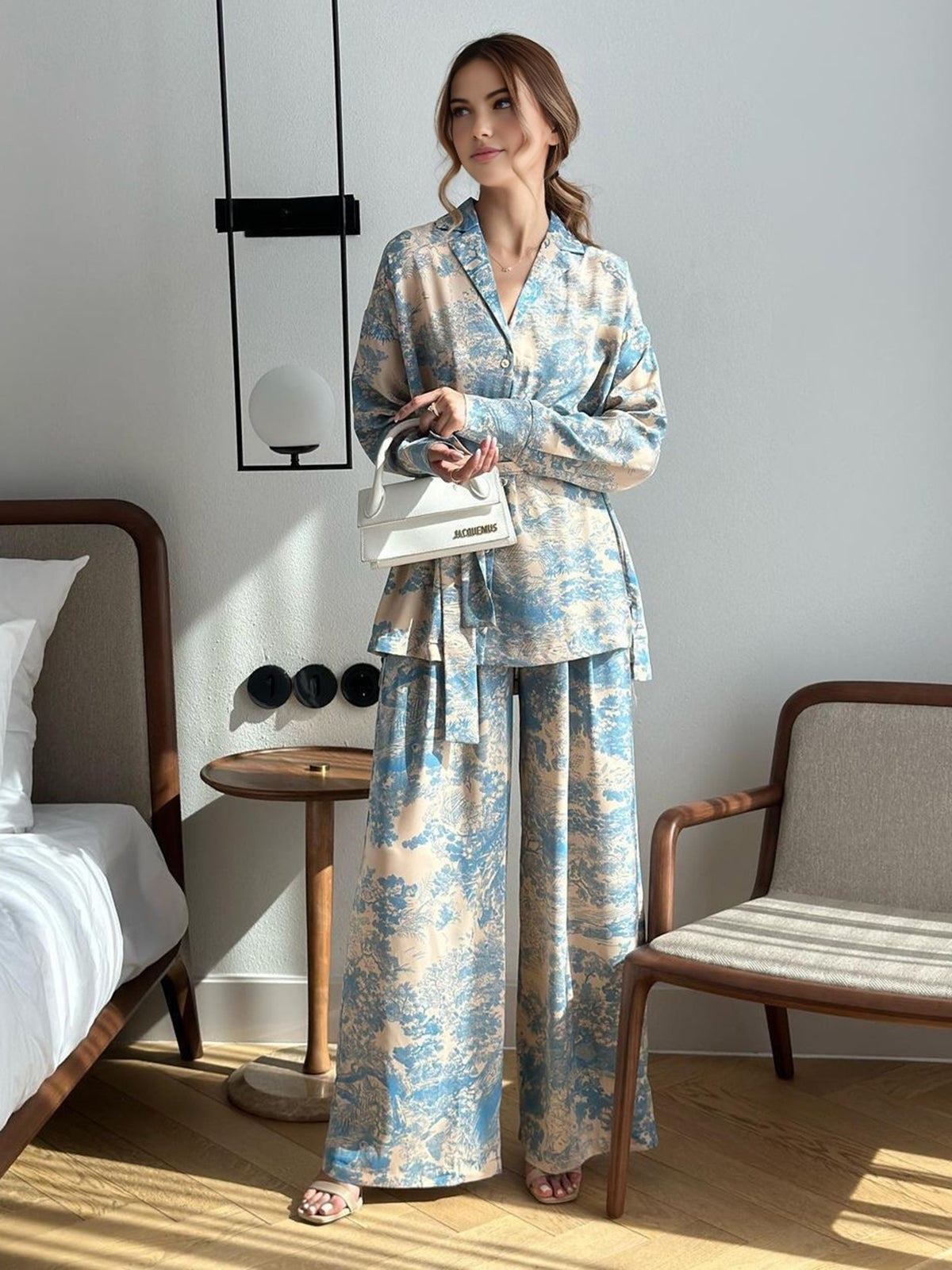 Maxct Printed Tie Up Pants Set