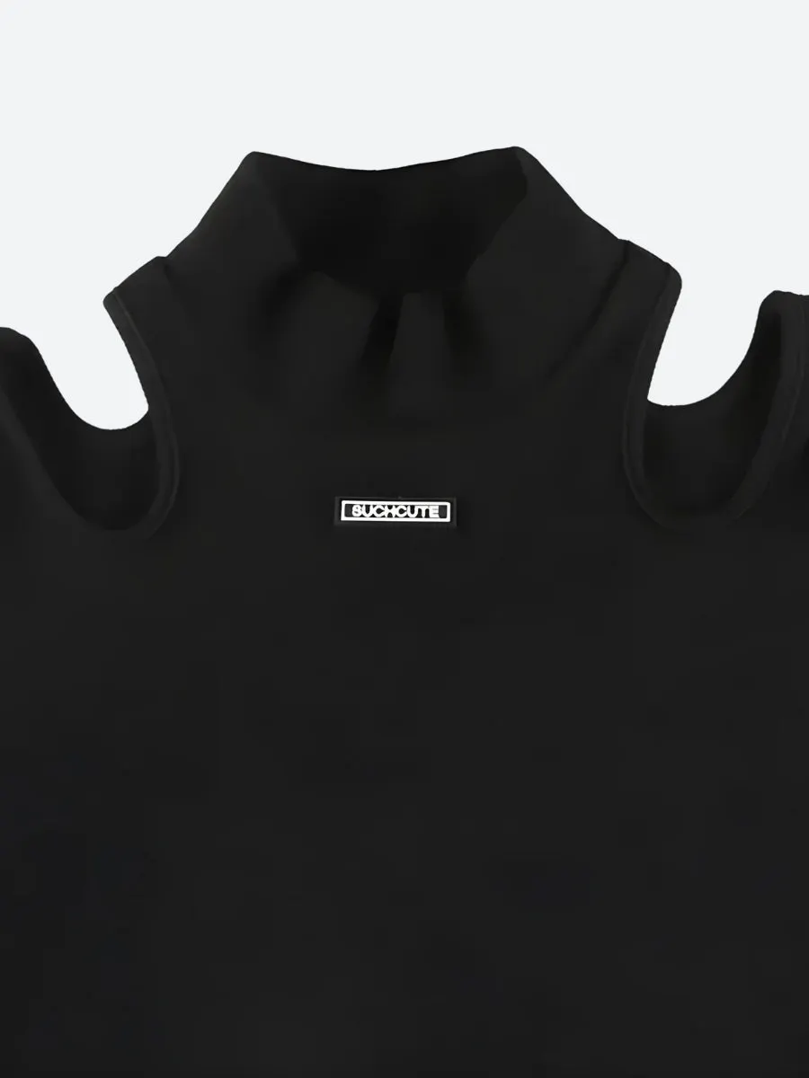 Maxct &Cyberpunk Cut Out Corduroy Bodysuit