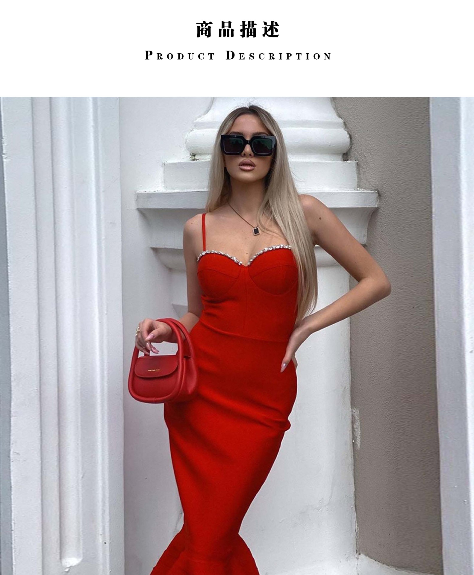 Women's Christmas Dress Autumn Women's Design Sense Diamond Bandage Dress Elegant Fishtail Dress