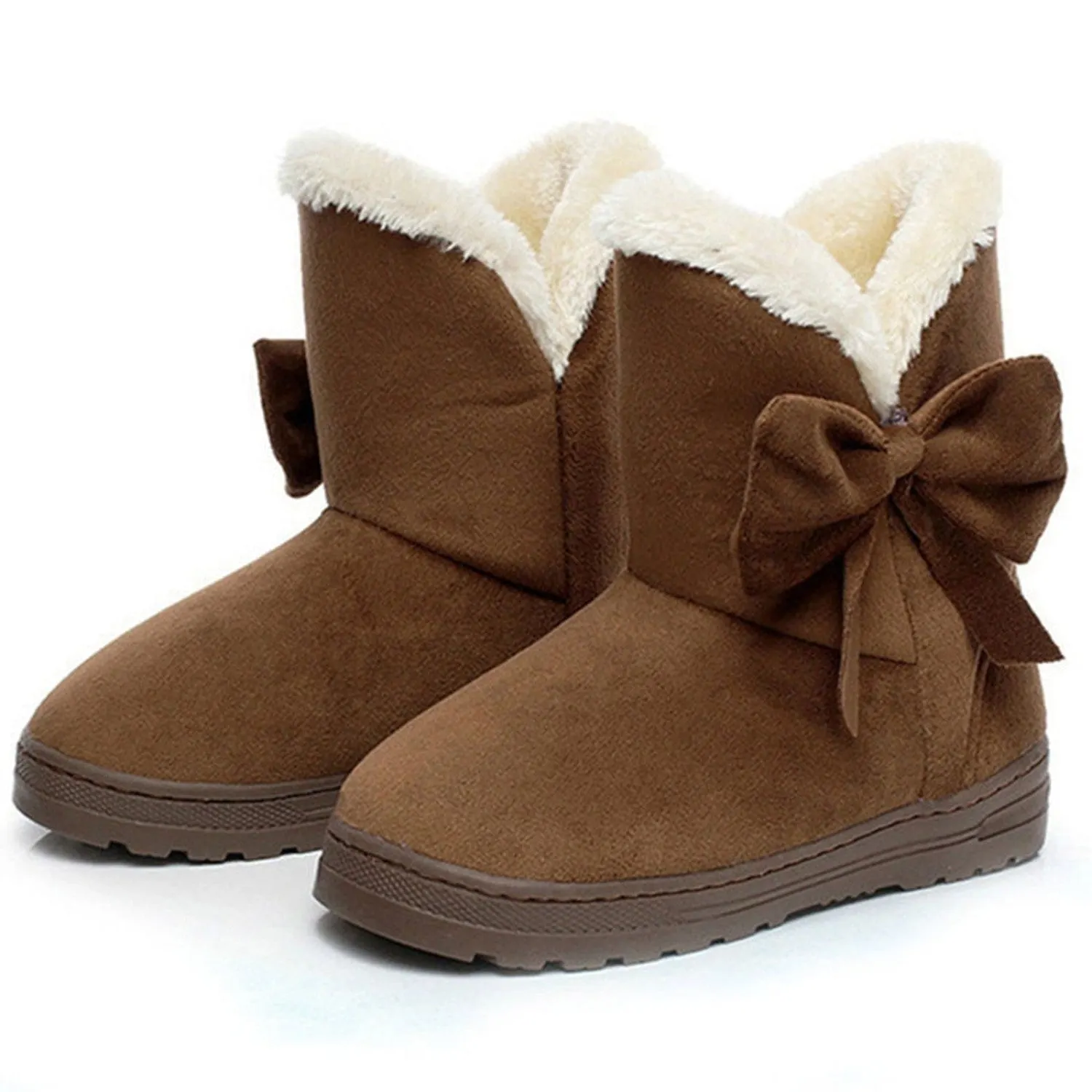 Suede Snow Boots With Bows Maxct