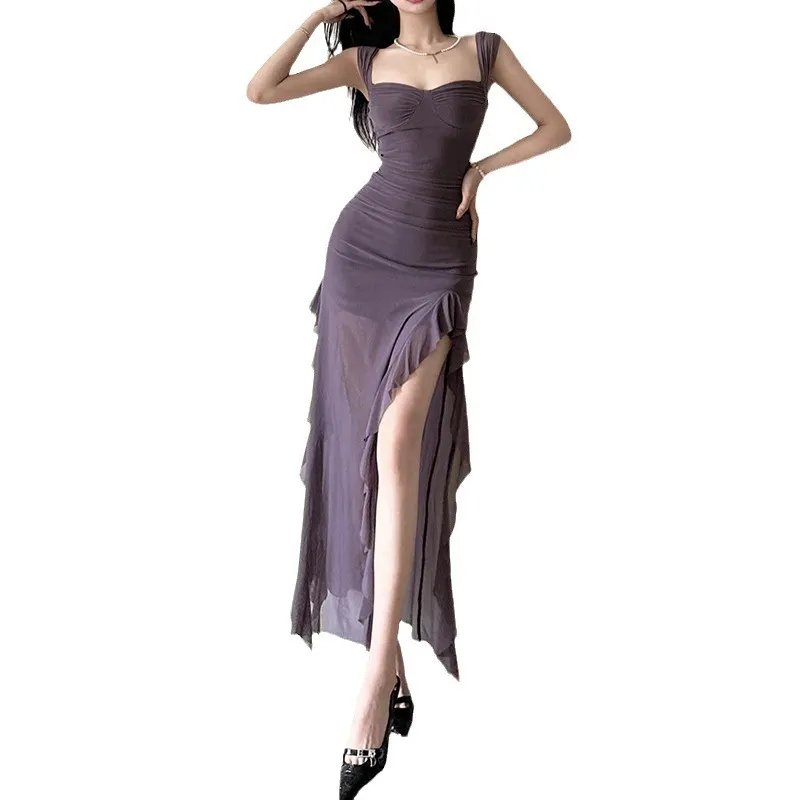 Maxct prom dresses Style 2024 Spring Women's Sexy Hot Girl Strap Tube Top Split Hip Bag Long Dress - Image 5