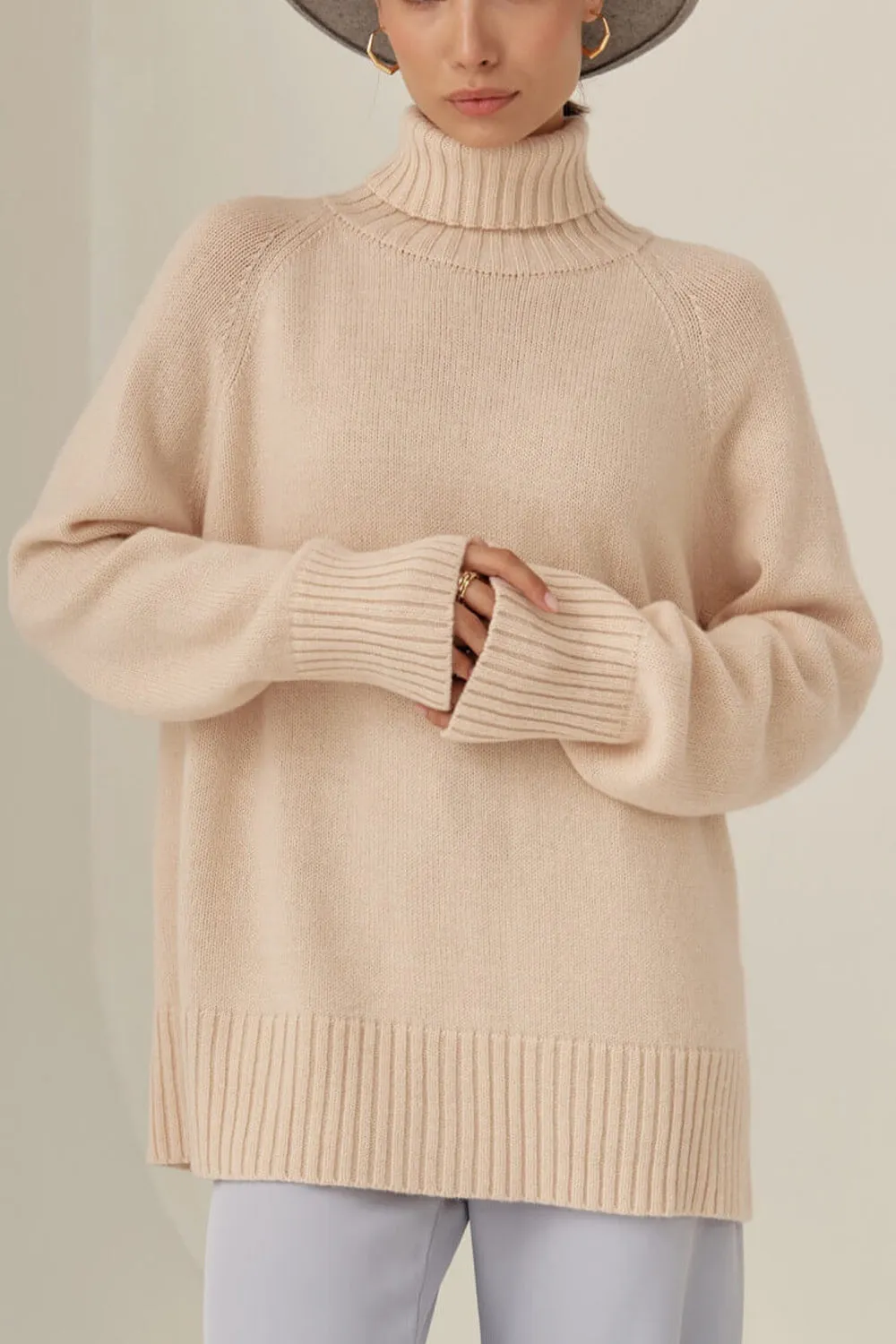 Maxct &Turtle Neck Raglan Sleeve Sweater