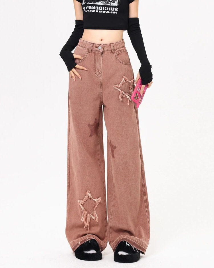 Star Aesthetic Pink Jeans Maxct