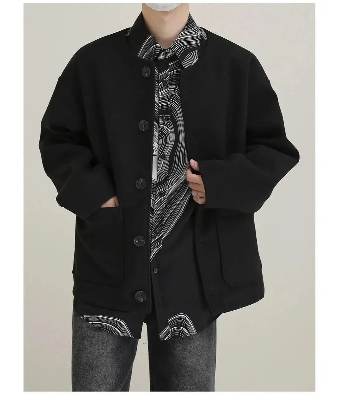 Maxct Round Neck Woolen Jacket