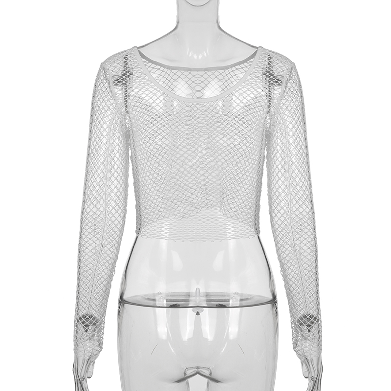 Harajuku Hollow Out See Through Crop Top Gothic Fishnet Mesh T-Shirts Grunge Mall Goth Women Summer Beach Cover-ups