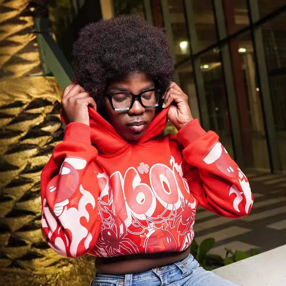 Maxct Y2k Pullover Long Sleeved Sweatshirt Vintage Printed Pattern Streetwear Tops Vintage Clothes Dark Punk School Outfit Ootd Jacket