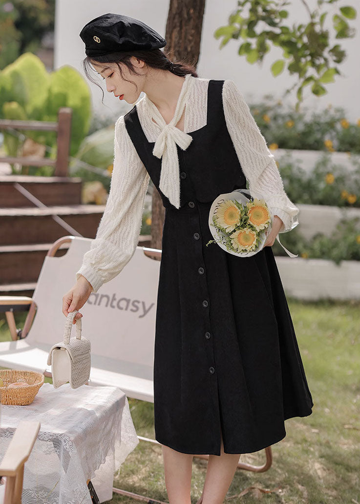 Scallop Button Up Twofer Dress Maxct