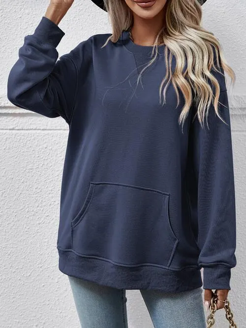 Maxct &Round Neck Long Sleeve Sweatshirt