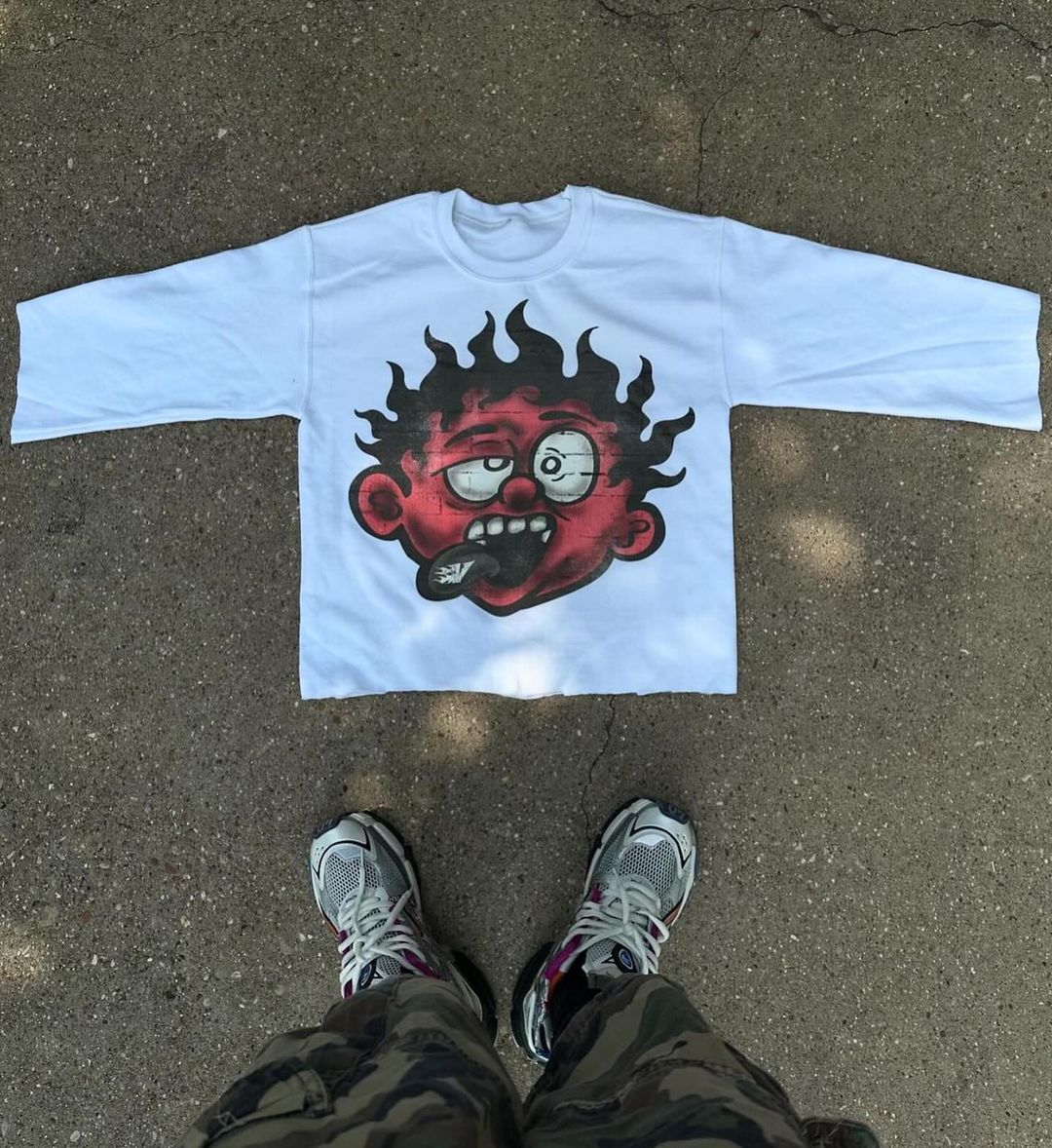Y2K Harajuku Hip Hop Gothic Cartoon Pattern Printed Men T-shirt Fashion Street Clothing Men and Women Large Cotton Short Sleeves