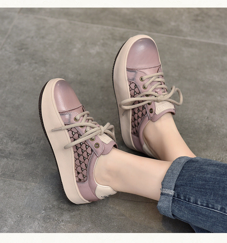Versatile Hollow Thick Bottom Mid-Heels Shoes Maxct