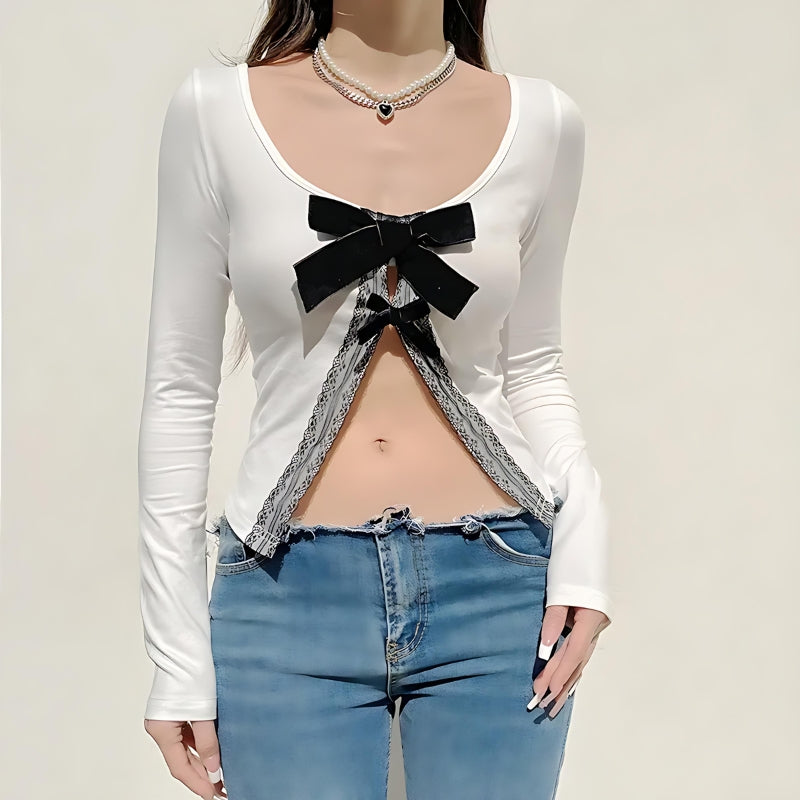 Maxct &Coquette Bow Open Front Top