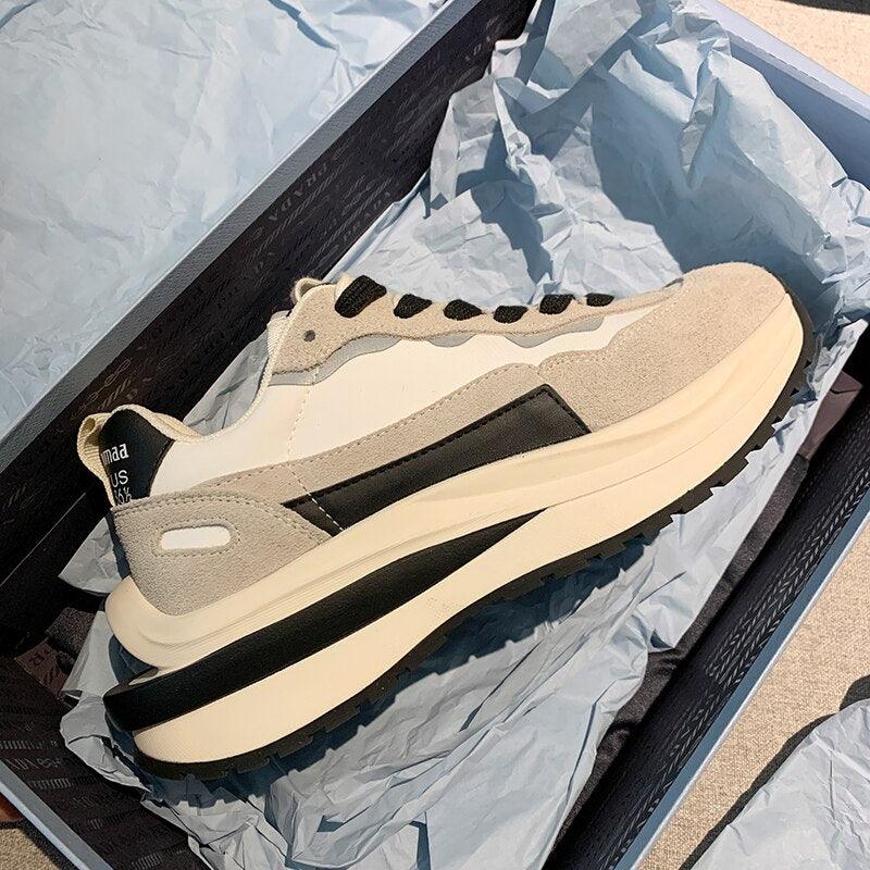Platform Leather Sneakers for Women Maxct