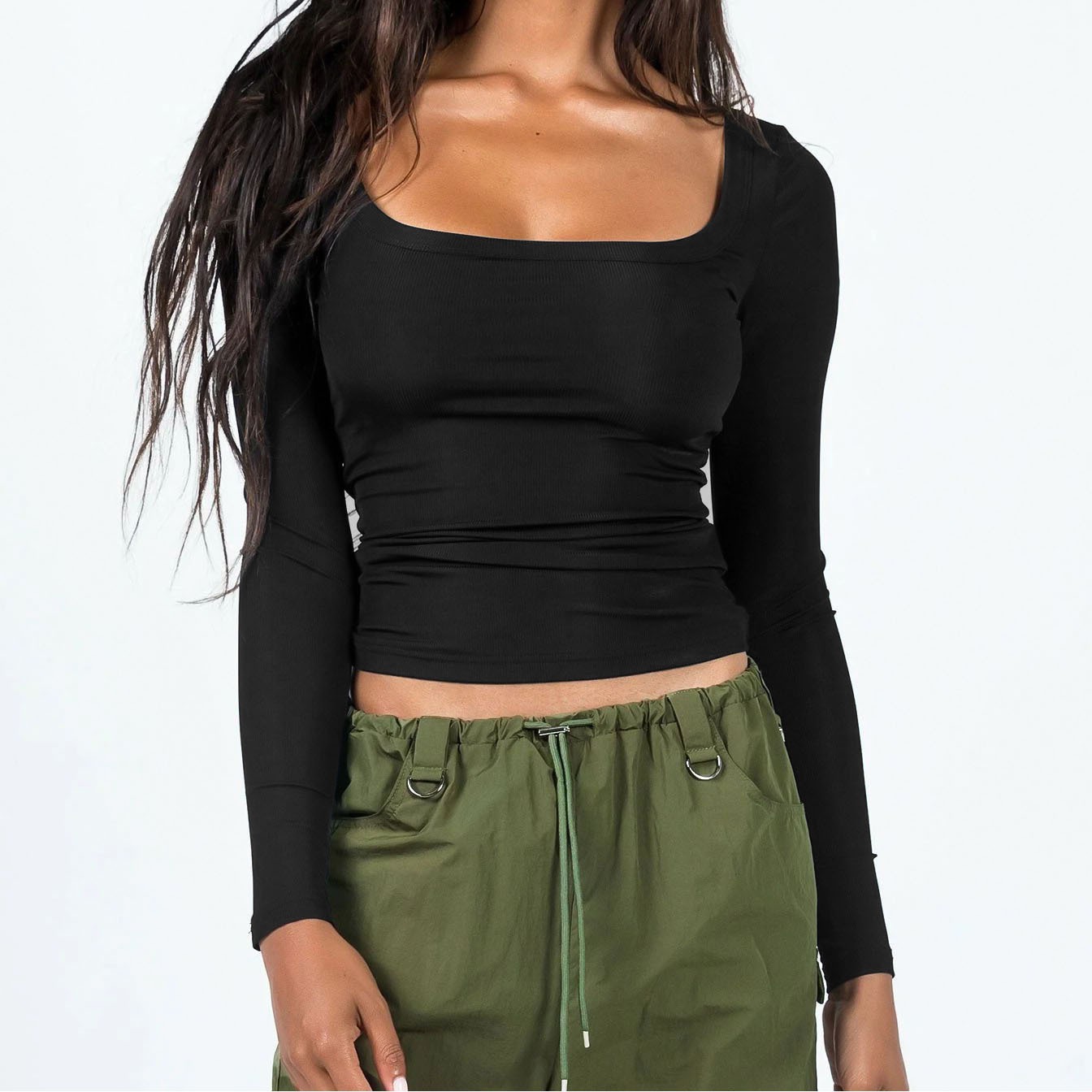 Maxct Amazon Sexy Women's Top Knitwear T-Shirt Sexy U-Neck Long Sleeve Shirt