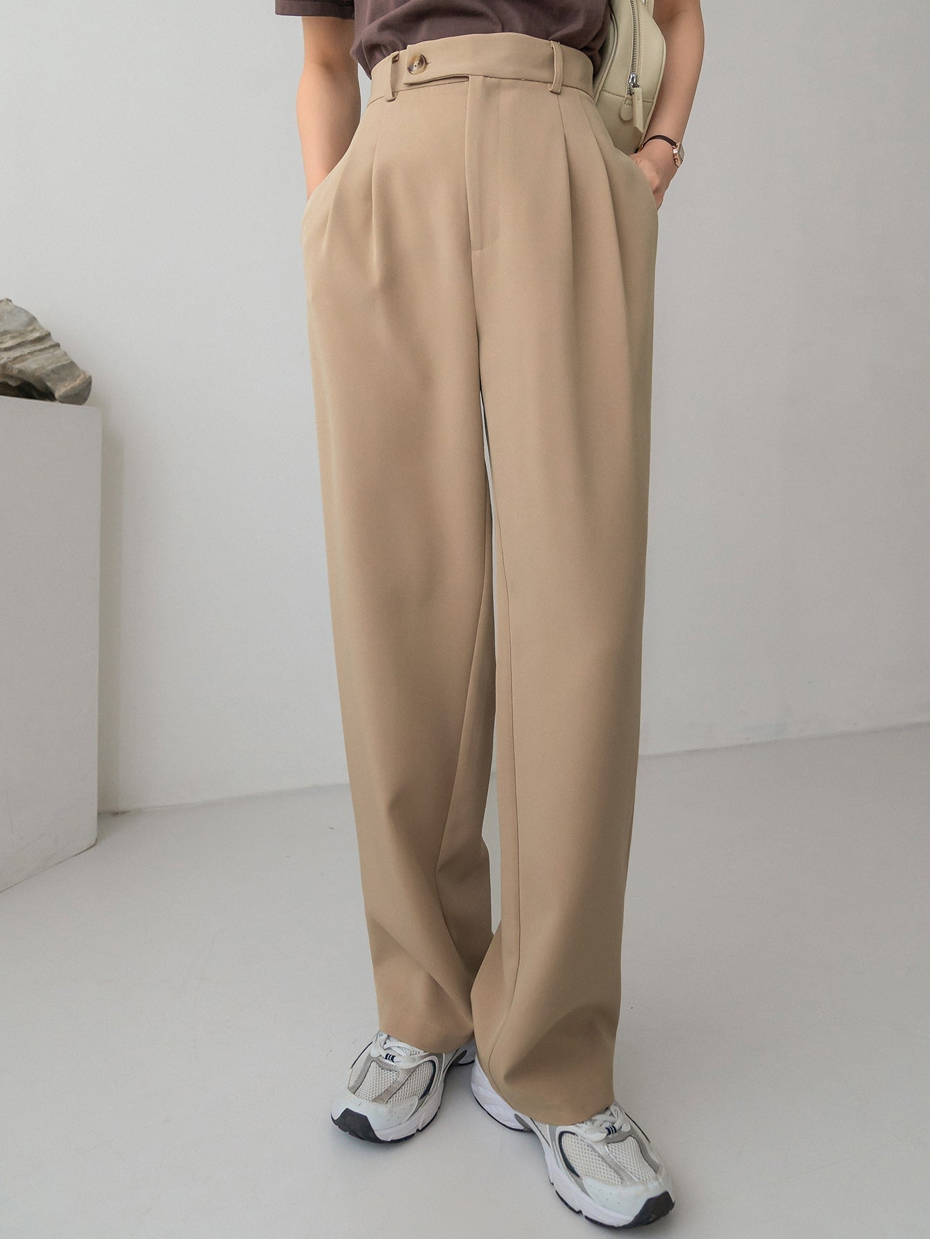 Maxct High Waist Plicated Detail Tailored Pants