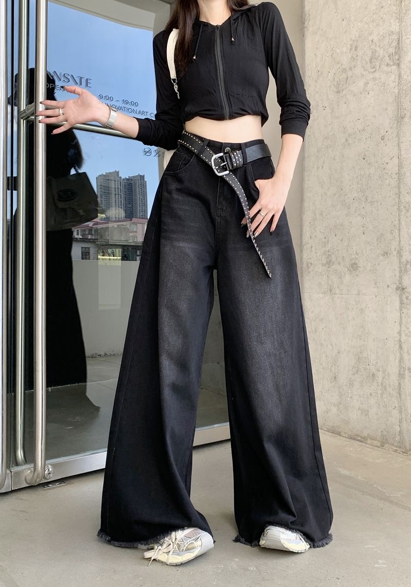 Fried Straight Wide-Leg Denim Pants: Hot Girl Baggy Jeans for Y2K Street Vintage Women - true deals club