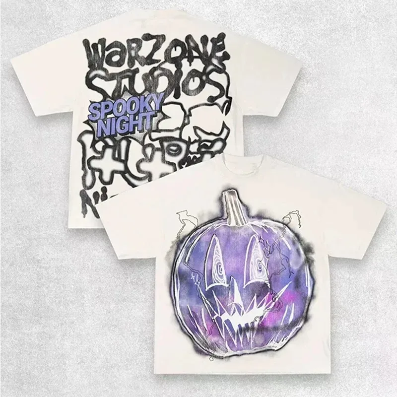 Maxct Y2K T Shirt Men Exaggerate Gothic Graphic Print Harajuku Punk Streetwear Cotton Round Neck Oversized Short Sleeve Tops Tees New