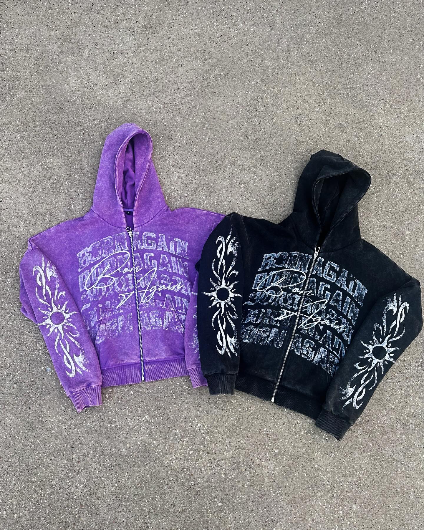 American Retro Gothic Rock Letter Print Hoodie Men's Y2K Streetwear Harajuku Loose Casual Zipper Sweatshirt Couple Style Clothes
