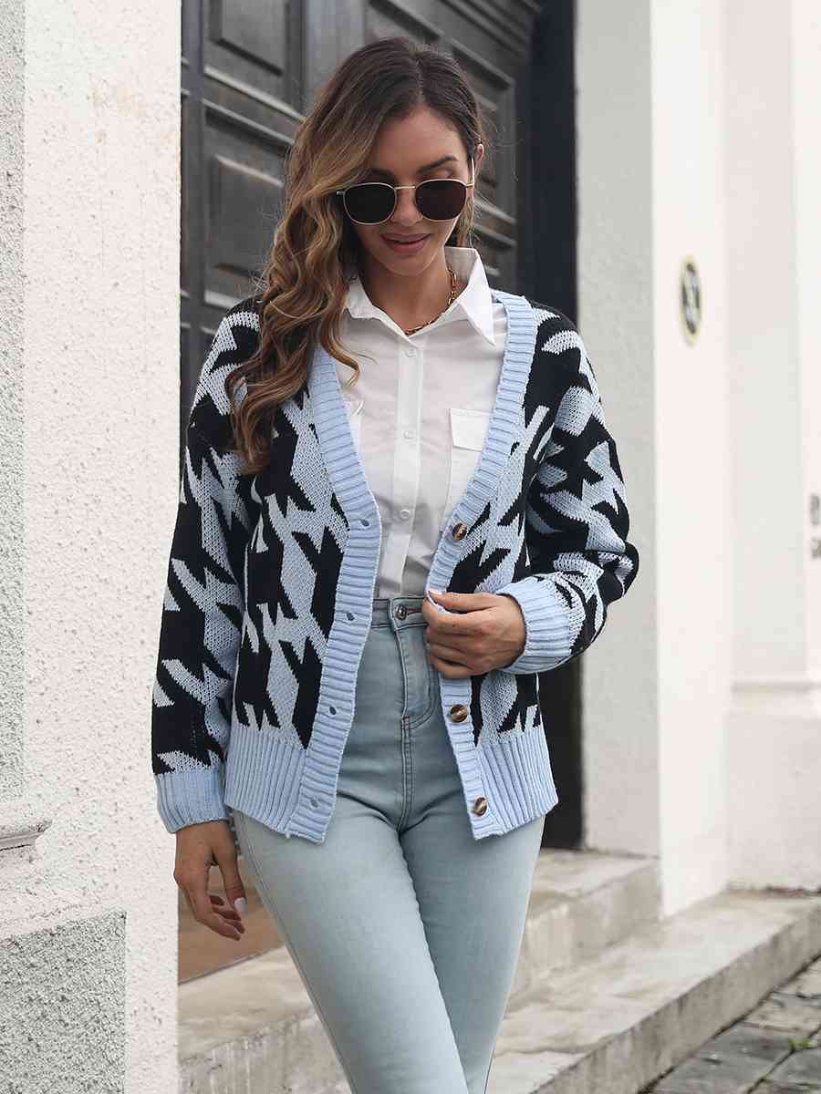 Maxct &Houndstooth Button Down Cardigan