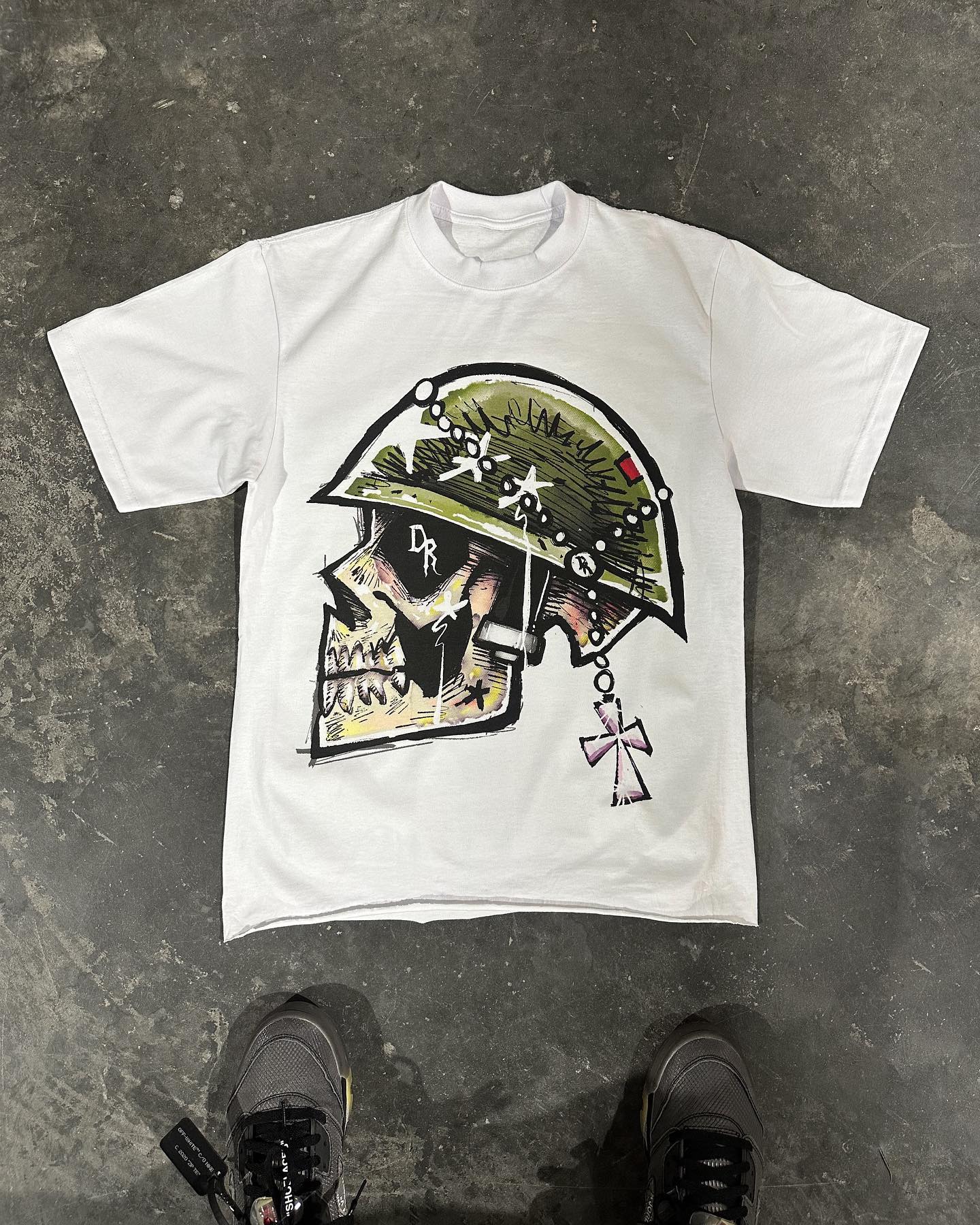 American Gothic Skull Letter Print Oversized T-Shirt Women's Y2K High Street Loose Casual Harajuku Round Neck Short Sleeve Top 1017