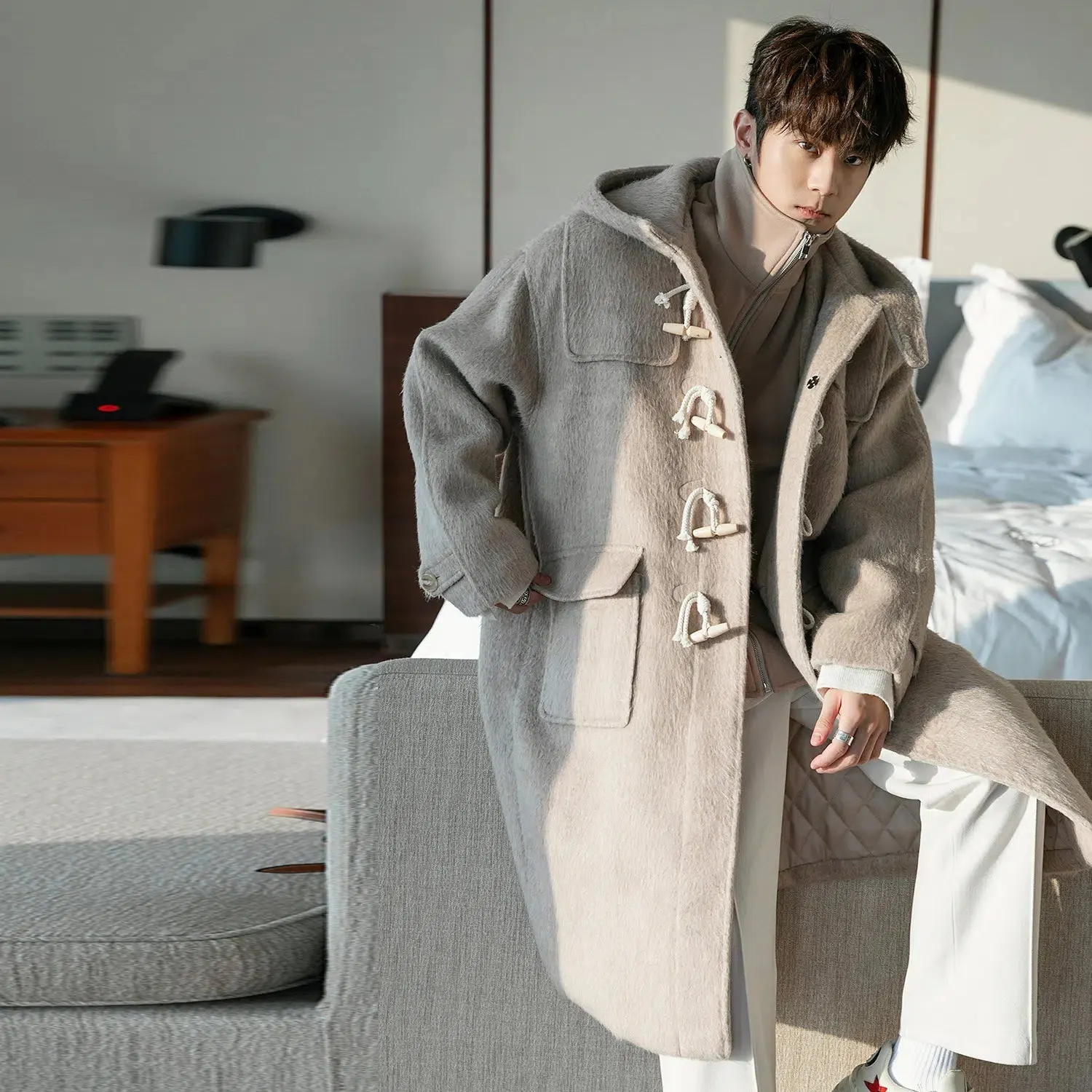 Maxct Two-piece Horn Button Woolen Coat