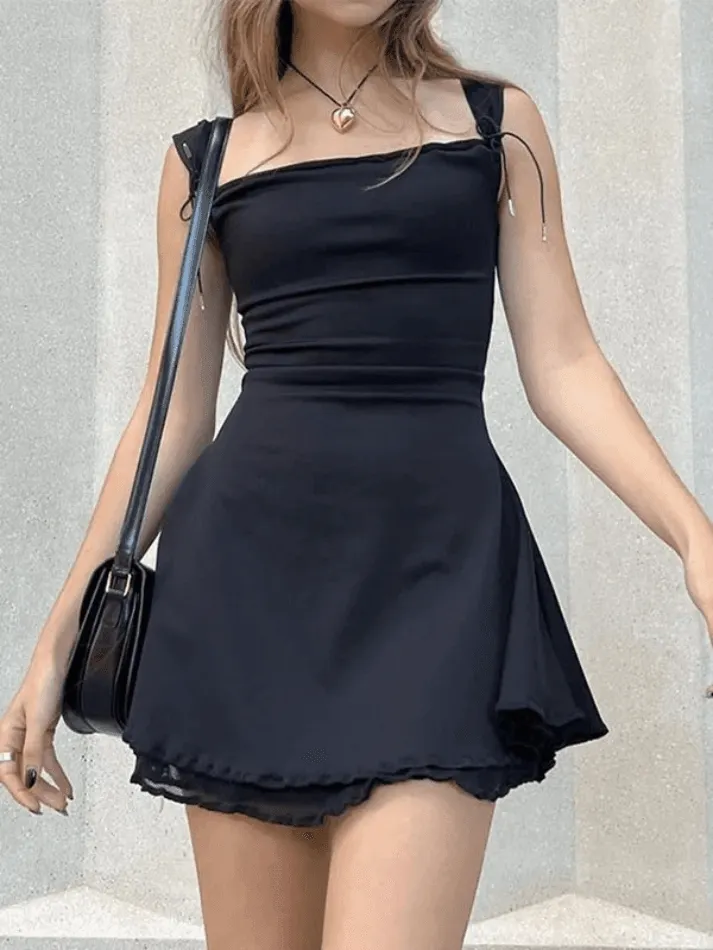 Sleeveless Black Mini Dress Maxct