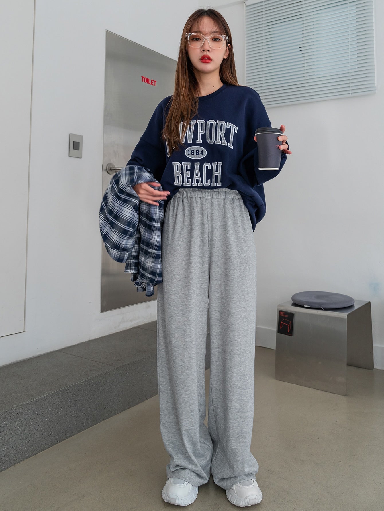 Maxct Solid Elastic Waist Sweatpants