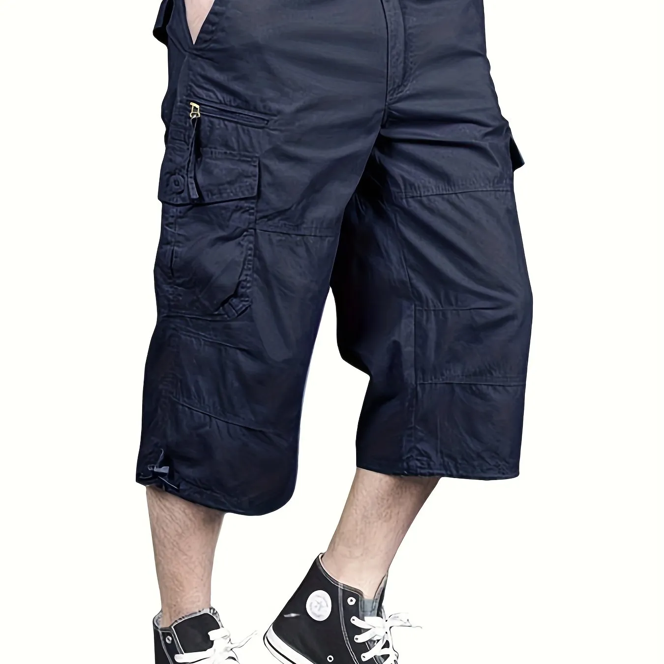 dunnmall  Maxct  Street Style Men's Casual Cargo Capris Jeans With Pocket, Men's Outfits