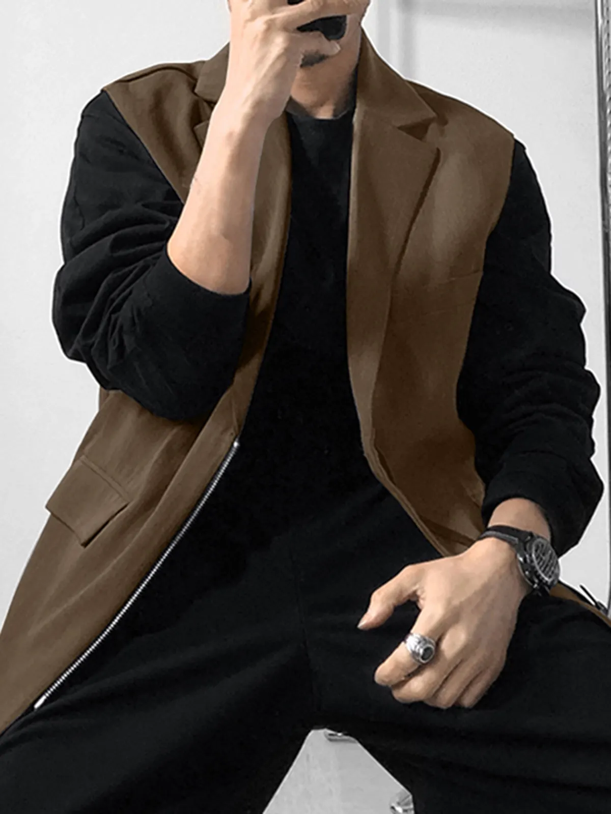 Maxct - Mens Solid Sleeveless Loose Zip Waistcoat J