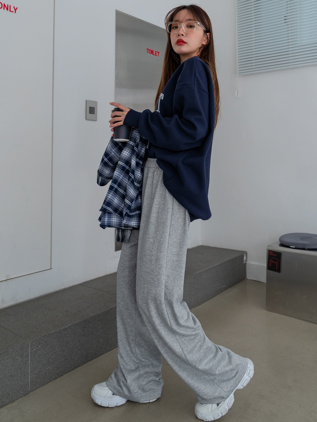 Maxct Solid Elastic Waist Sweatpants