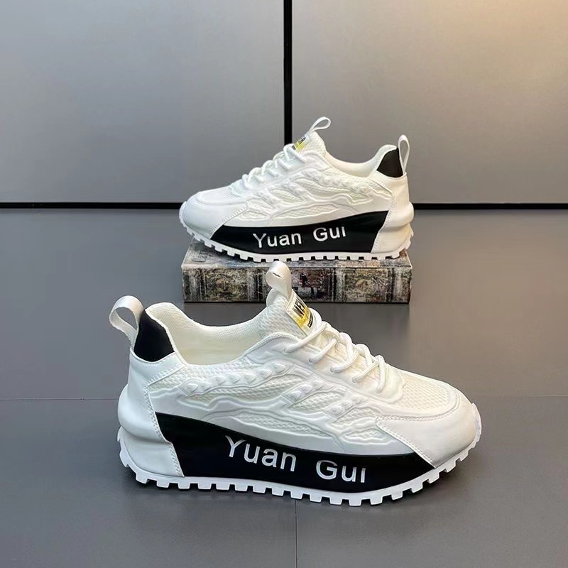 Fan Rood Platform Sneakers: Leather & Mesh for Men - true deals club
