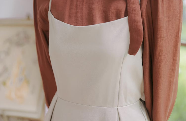 Bow Back Cami Dress & Blouse Set Maxct
