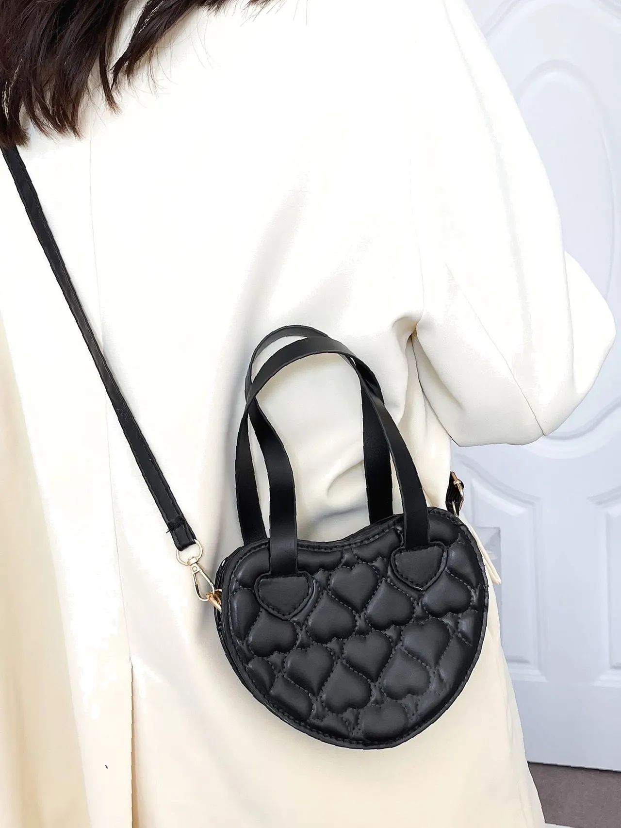 Bag For Love - Stitch Detail Heart Shaped Novelty Bag  - Women Maxct Bags