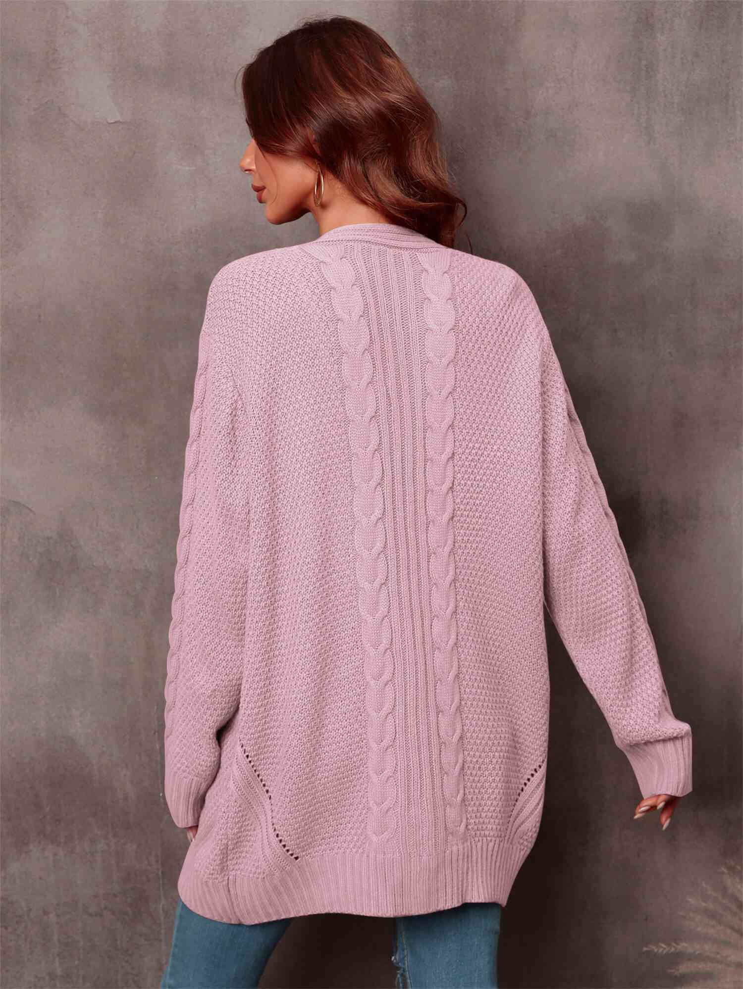 Maxct &Mixed Knit Open Front Longline Cardigan