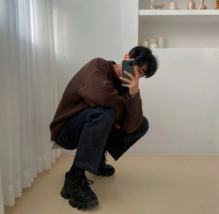 Maxct Autumn Rib Knit Sweater