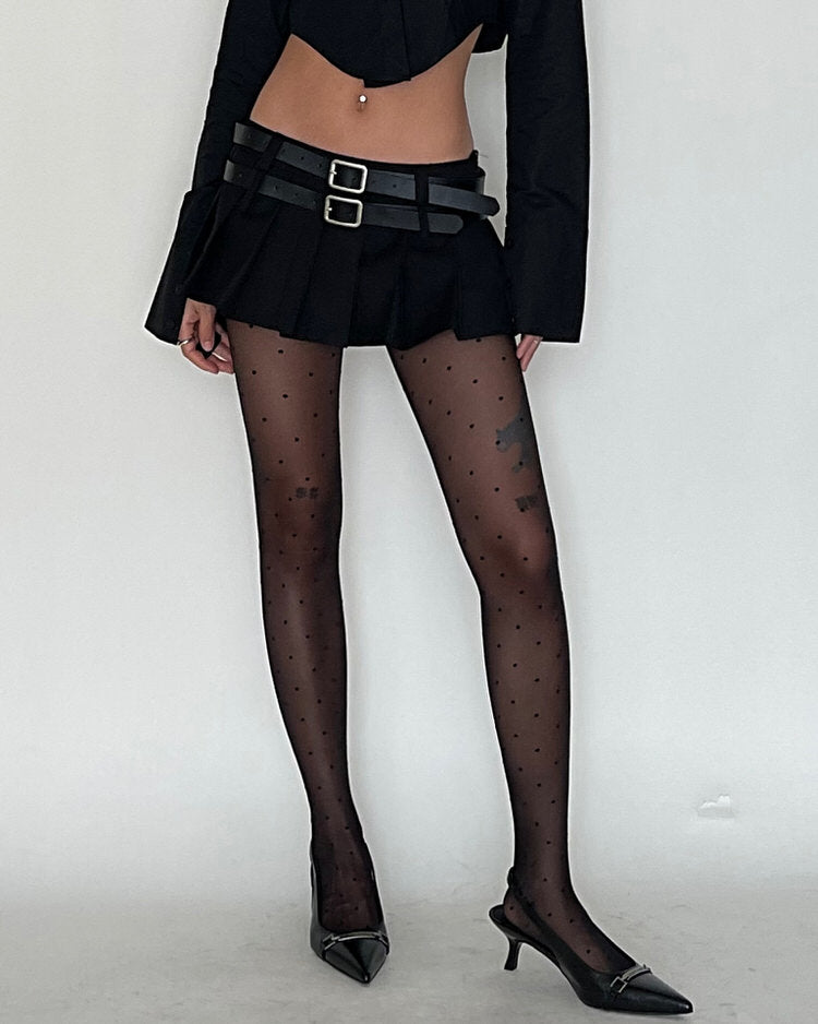 Y2K Double-Belt Extreme Micro Skirt Maxct