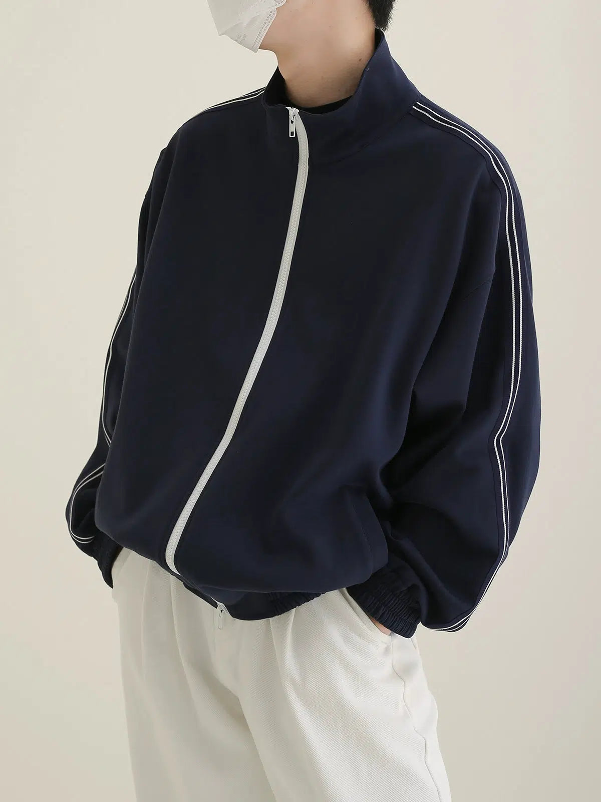 Maxct Stand Collar Two-bar Sports Jacket
