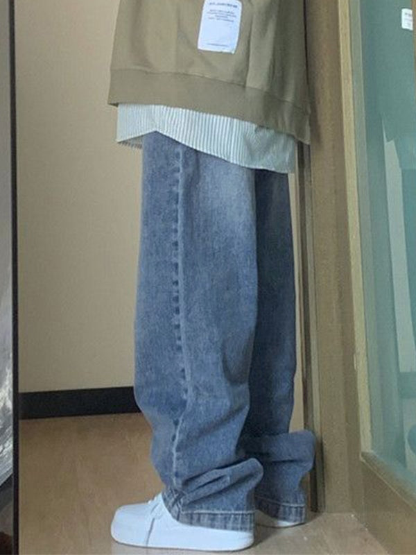 Pocket Design Blue Wash Boyfriend Jeans Maxct