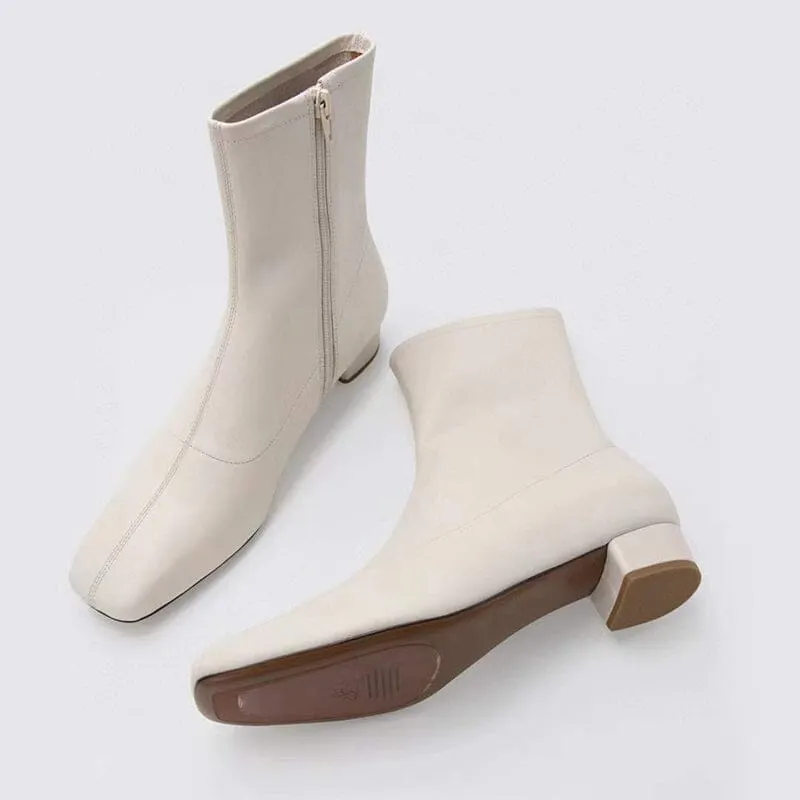 Squared Toe Sock Boots Yellow/Beige/Black/Coffee Maxct