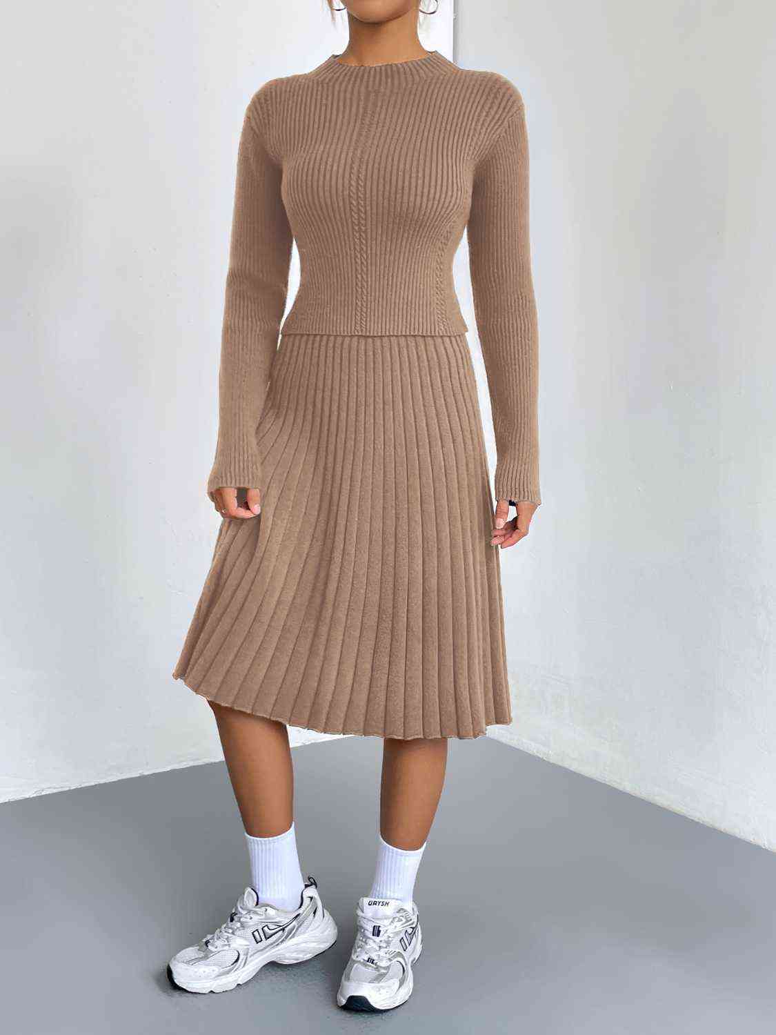 Maxct &Rib-Knit Sweater and Skirt Set - Image 12