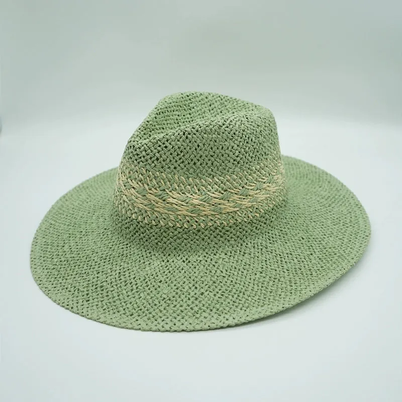 Maxct Straw Hat Japanese Style Black Brown Panama Women's Beach Big Brim