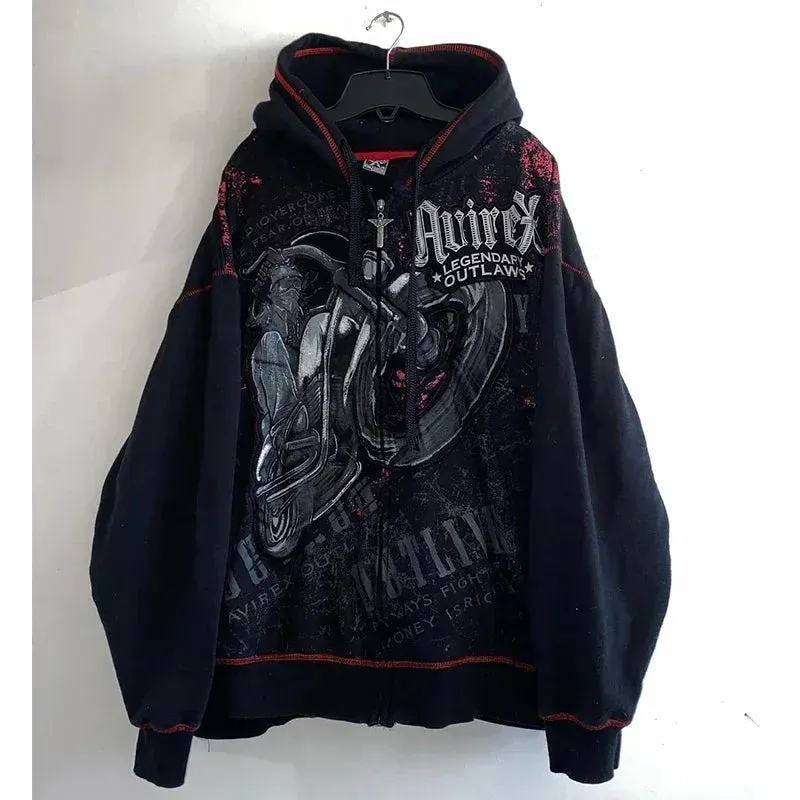 Maxct Woman Hoodie Female Clothing Y2k Sweatshirts Stitch Goth Kpop Blouse New Jackets Summer Letter Printed Fashion Long Sleeve