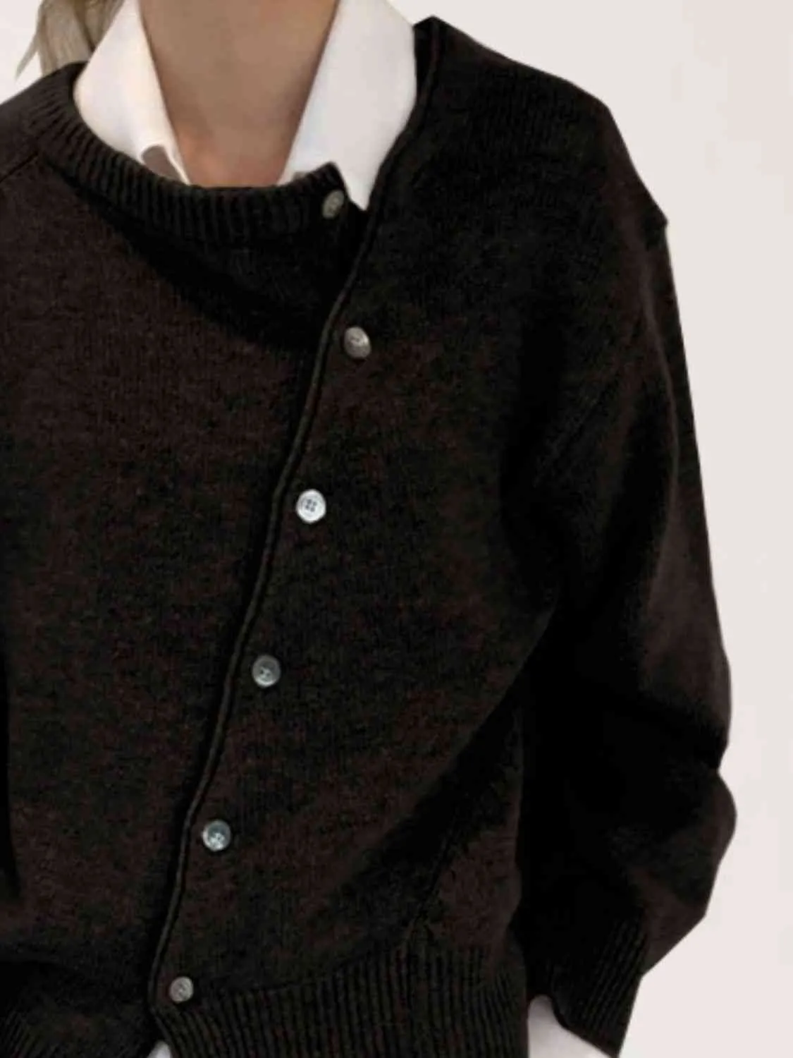 Maxct &Dropped Shoulder Buttoned Cardigan